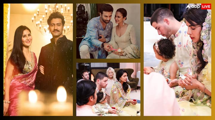 Celebs Diwali 2024: देसी गर्ल प्रियंका चोपड़ा ने विदेश में पति और बेटी मालती संग त्योहार मनाया और पूजा भी की. वहीं कैटरीना कैफ और कृति खरबंदा ने भी दिवाली की तस्वीरें शेयर की हैं.