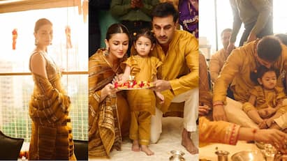 পোশাকে রংমিলান্তি, বাড়ির পুজোয় রণবীরের কোলে রাহা, পাশে আলিয়া, তারকা দম্পতির 'পিকচার পারফেক্ট' দিওয়ালি পোশাকে রংমিলান্তি, বাড়ির পুজোয় রণবীরের কোলে রাহা, পাশে আলিয়া, তারকা দম্পতির 'পিকচার পারফেক্ট' দিওয়ালি