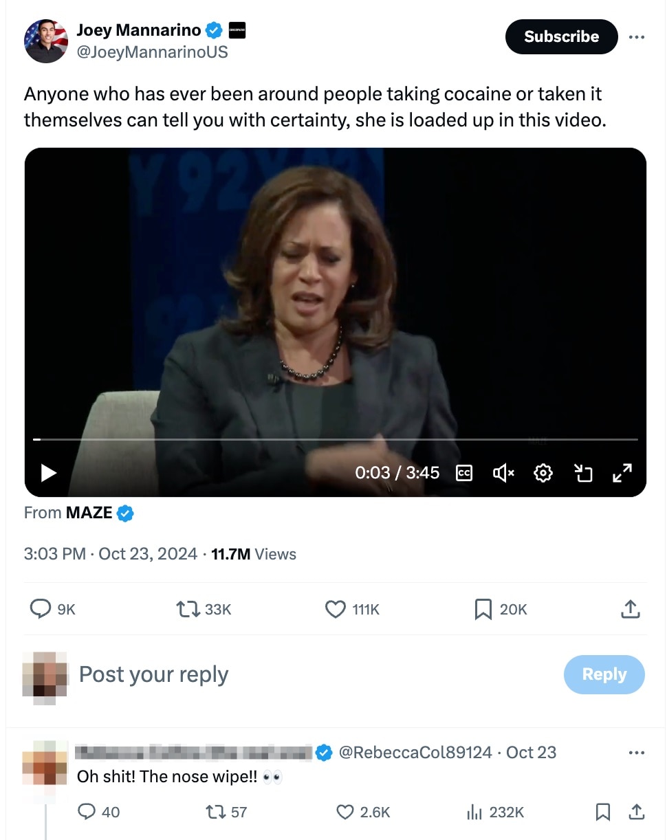 Fact Check: Debunking Viral Video Alleging Kamala Harris Was ‘Under Cocaine Influence’ During Interview