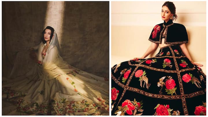 Rohit Bal's iconic designs have been worn by Bollywood divas, showcasing timeless elegance and craftsmanship. These ensembles beautifully blend tradition with modernity, making a bold statement.