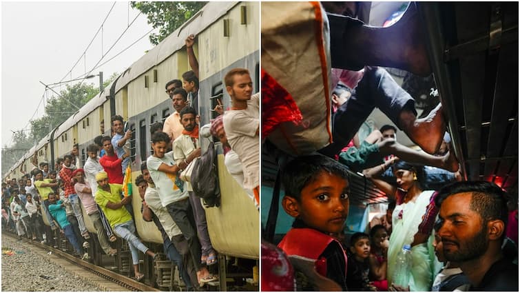 Chhath Puja: Packed Stations, Passengers Standing In Bogs As Overloaded Trains Battle With