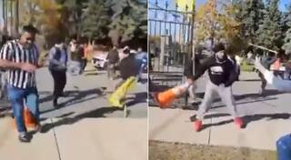 Devotees attacked at Canada temple by Khalistanis | કેનેડાના બ્રૈમ્પટનમાં  ખાલિસ્તાનીઓએ હિંદુ મંદિરને બનાવ્યું નિશાન, શ્રદ્ધાળુઓ સાથે કરી મારપીટ