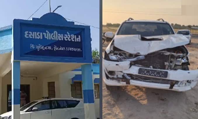 Surendranagar: દારૂ ભરેલી કારને પકડવા જતાં SMCની કાર ટ્રેલર સાથે અથડાઇ, SMC PSI નું મોત, તપાસ શરૂ Surendranagar Crime News SMC PSI death due to hit with liquor loaded car JM Pathan at once died Surendranagar: દારૂ ભરેલી કારને પકડવા જતાં SMCની કાર ટ્રેલર સાથે અથડાઇ, SMC PSI નું મોત, તપાસ શરૂ