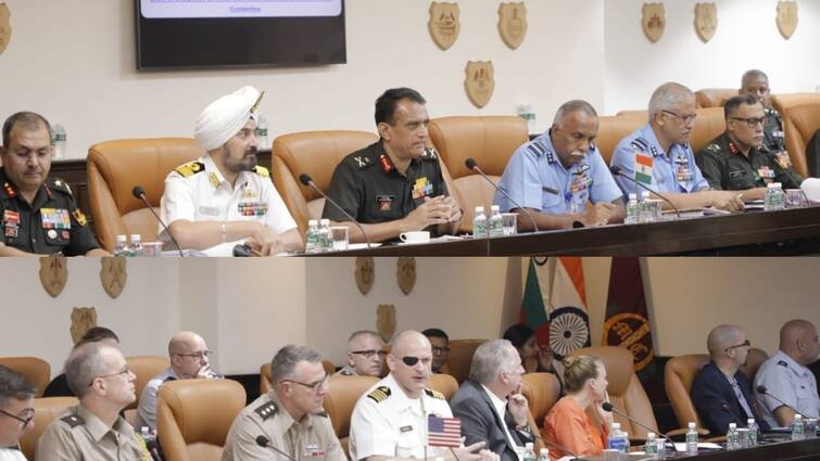 21st Edition of India US Military Cooperation Group meeting held At New Delhi கைக்கோர்க்கும் இந்திய - அமெரிக்க ராணுவங்கள்: முதல்முறையாக போர்க்கப்பலில் குடியரசுத் தலைவர்.!