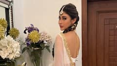 Mouni Roy Turns Heads In Chic White-Gold Lehenga This Festive Season, See Pics