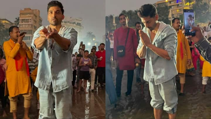 Gurmeet Choudhary Chhath Puja Pics: टीवी के 'राम' यानि एक्टर गुरमीत चौधरी ने हाल ही में अपने सोशल मीडिया पर कुछ तस्वीरें शेयर की हैं. जिसमें वो छठी मैया की पूजा करते हुए नजर आए.