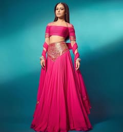 Nushrratt Bharuccha Brings Back In Fashion The Royal Pink Lehenga With Ruffles