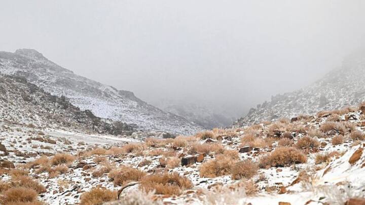 ন্যাশনাল সেন্টার অফ মিডিওরলজি জানিয়েছে, আরব সাগর থেকে ঢুকে পড়া একটি নিম্নচাপ ওই অঞ্চল থেকে ওমান পর্যন্ত প্রভাব ফেলে। এর দরুণ প্রথমে ভারী বৃষ্টি, শিলাবৃষ্টি এবং পরে তুষারপাত ঘটে।