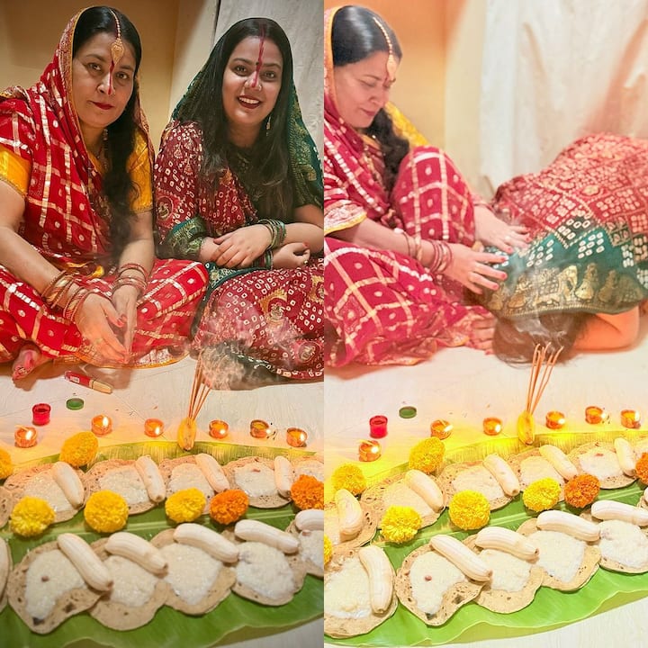 अक्षरा ने मां के साथ की ट्विनिंग, तो सोलह श्रृंगार कर रानी ने की छठी मैया की पूजा 6 निधि झा – एक्ट्रेस निधि झा ने भी अपनी छठ पूजा की कुछ तस्वीरें इंस्टाग्राम पर शेयर की. जिसमें एक्ट्रेस अपनी सास का आशीर्वाद लेती हुई नजर आई हैं.