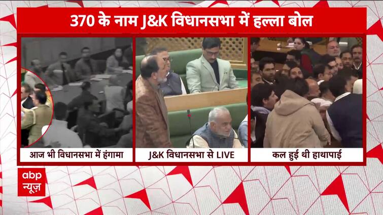 J&K Assembly: Dramatic Images Show BJP and Ruling Party MLAs in Heated Scuffle