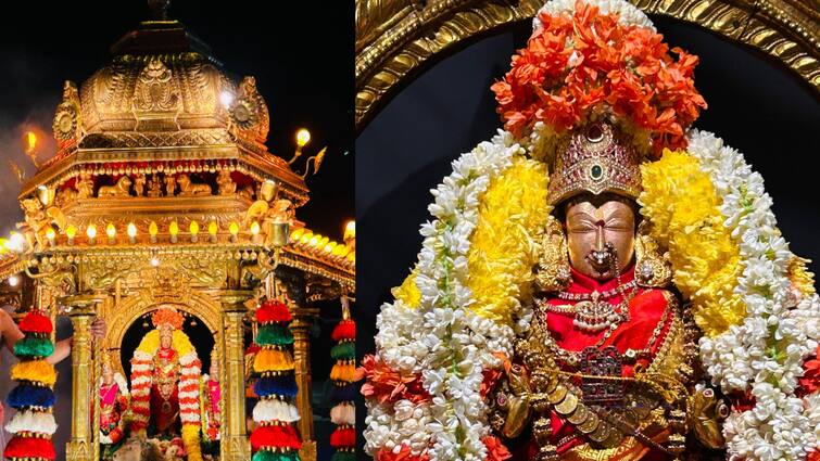 Kanchipuram kamathi Amman Temple golden chariot festival held on Friday TNN தங்கத்தேரில் ஜொலித்த காஞ்சி காமாட்சி.. பக்தியுடன் தேரை இழுத்த பக்தர்கள்..