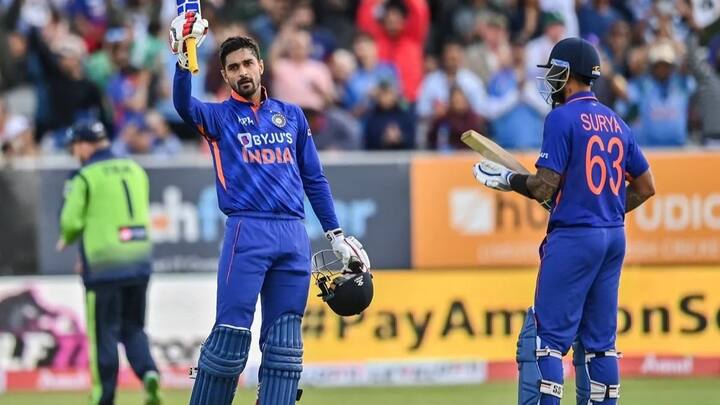 2022 में आयरलैंड के खिलाफ डबलिन में दीपक हुड्डा भी शतक लगा चुके हैं. आयरलैंड के खिलाफ हुड्डा ने 104 रनों की पारी खेली थी. (फोटो- सोशल मीडिया, एक्स)