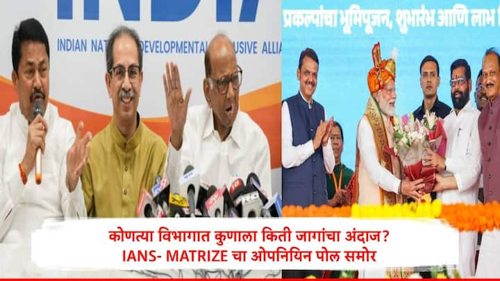 Maharashtra Assembly Election 2024 : महाराष्ट्राच्या विधानसभा निवडणुकीच्या पूर्वी IANS- MATRIZE चा ओपिनियन पोल समोर आला आहे.