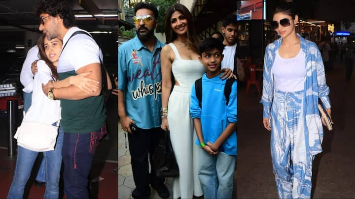 Celebs Spotted: एक्ट्रेस शिल्पा शेट्टी आज अपनी फैमिली के साथ आउटिंग पर स्पॉट हुई. तो वहीं नुसरत भरूचा को टीवी एक्टर शालीन भनोट संग एयरपोर्ट पर देखा गया. नीचे देखिए तस्वीरें...