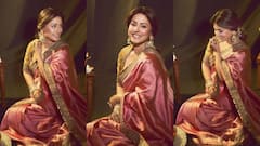 गुलाबी साडी आणि लाली लाल-लाल...; हिना खानच्या महाराणी वाईब्स, अदांनी चाहते घायाळ