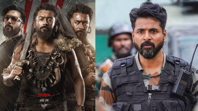 Suriya kanguva movie gets less Screens during to Sivakarthikeyan amaran movie Kanguva : கங்குவா ரிலீஸூக்கு  தடையாக நிற்கும் அமரன்... தினுசு தினுசா பிரச்சன வருதே
