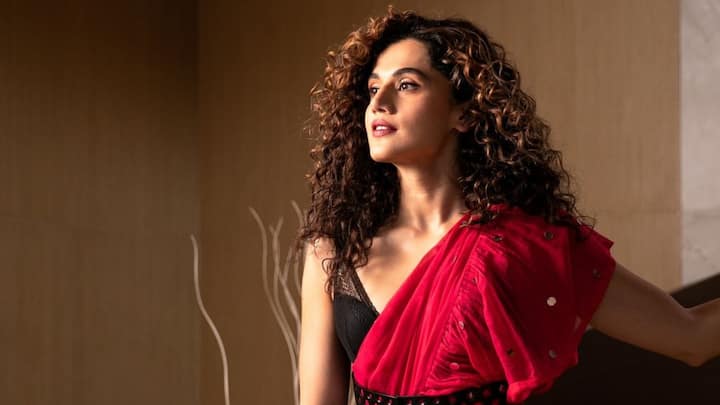 Taapsee Pannu treated fans with pictures in a red saree looking her most elegant self.