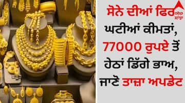 Gold-Silver Rate Today: ਸੋਨੇ ਦੀਆਂ ਫਿਰ ਘਟੀਆਂ ਕੀਮਤਾਂ, 77000 ਰੁਪਏ ਤੋਂ ਹੇਠਾਂ ਡਿੱਗੇ ਭਾਅ, ਜਾਣੋ ਤਾਜ਼ਾ ਅਪਡੇਟ