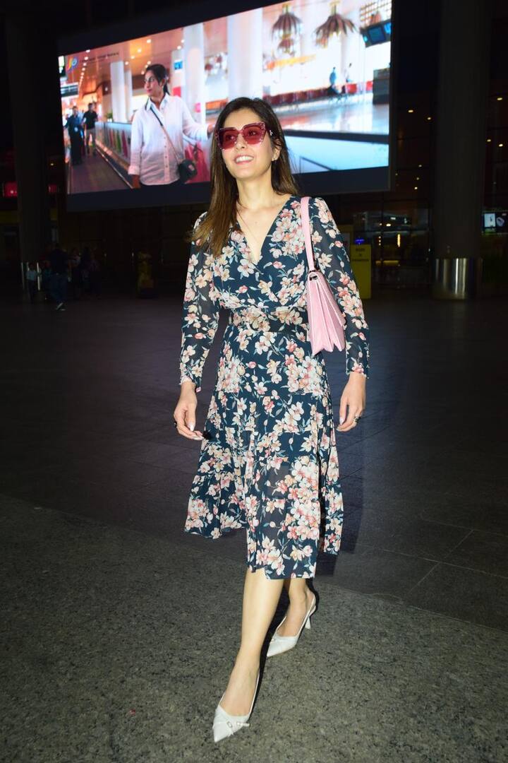Rashii was seen in a blue floral dress. (All images: Manav Manglani)