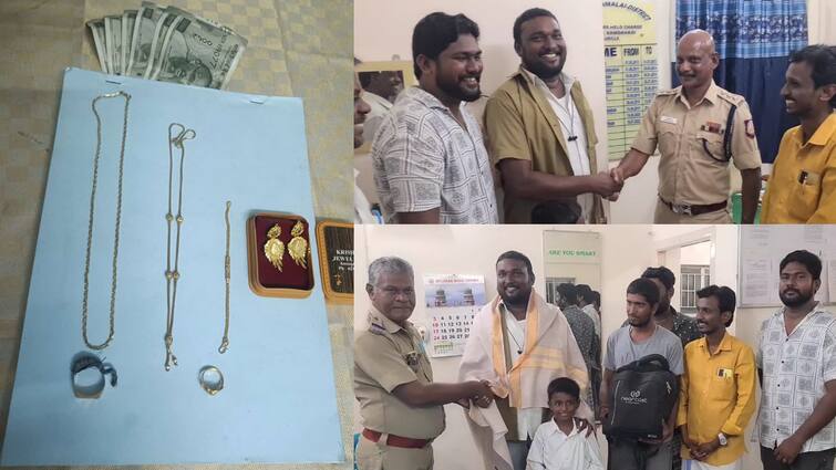 Chennai auto driver from vandavasi honest auto driver who handed over the three Sawaran gold jewelery lost in the auto in by the police TNN தவறவிட்ட பேக்.. உதவிய G-Pay.. மாமன்னனாக மாறிய ஆட்டோ ஓட்டுனர் - நடந்தது என்ன?