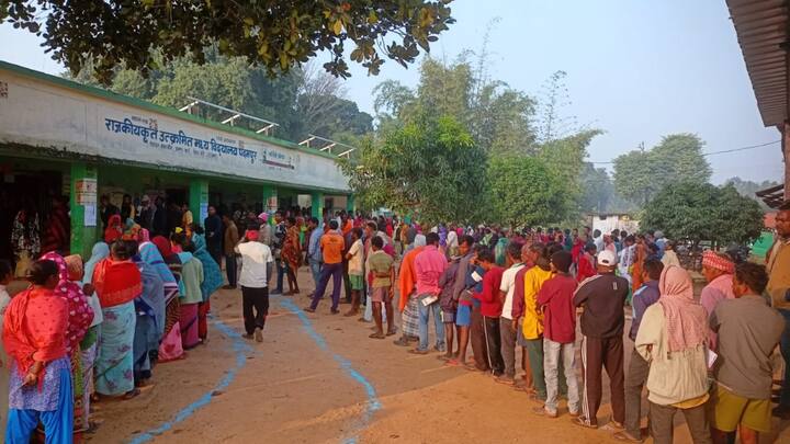 Long queues of voters were seen outside several booths in the morning. Simdega district registered the highest voter turnout at 15.09 per cent, followed by 14.97 per cent each at Lohardaga.