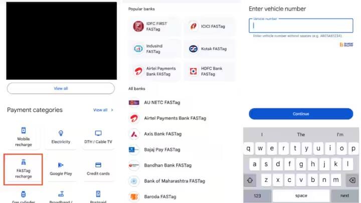 આ સિવાય તમે તમારા ફાસ્ટેગ નંબરનો ઉપયોગ કરીને તમારા ફાસ્ટેગ મોબાઇલને રિચાર્જ પણ કરી શકો છો. આ માટે તમારે ઓનલાઈન પેમેન્ટ એપ ખોલવી પડશે. ત્યારબાદ તમારે 'FASTag રિચાર્જ' વિભાગમાં જવું પડશે. આ પછી, તમારું લિંક કરેલ ફાસ્ટેગ એકાઉન્ટ પસંદ કરો અને રકમ દાખલ કરીને રિચાર્જ કરો.