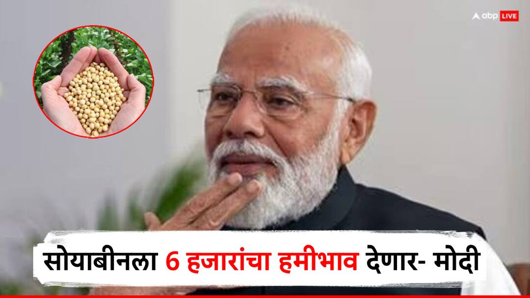 pm narendra modi announces 6 thousand price guarantee for soybean crop ahead of maharashtra vidhan sabha election 2024 सोयाबीनला 6 हजारांचा हमीभाव देणार पंतप्रधान नरेंद्र मोदी यांचं आश्वासन!