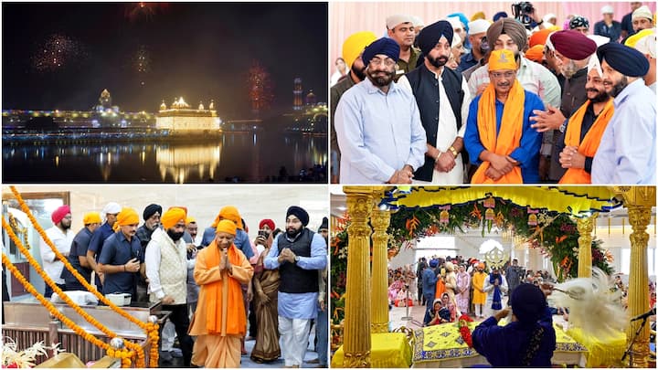 Gurpurab 2024: A large number of devotees thronged gurdwaras across the country to mark the 555th birth anniversary of Guru Nanak Dev, the founder of Sikhism.