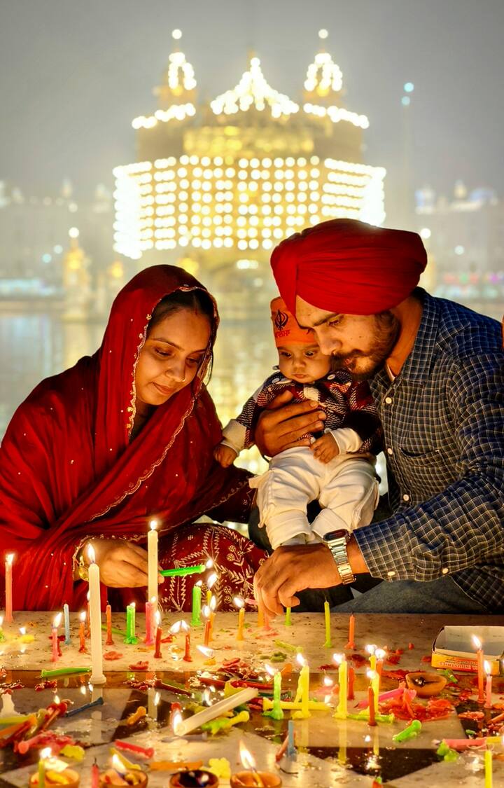 In Punjab, devotees offered prayers at gurdwaras in Jalandhar, Ludhiana, Amritsar, Bathinda, Anandpur Sahib, Patiala, and Mohali. (PTI Photo)