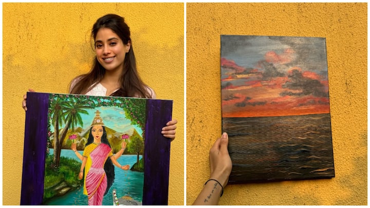 Janhvi Kapoor recently shared a touching moment featuring her father, Boney Kapoor, who playfully made her pose like a student showing off her artwork.