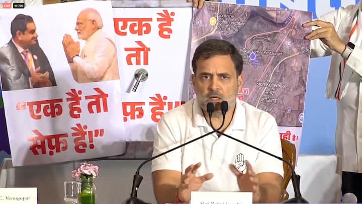 गरिबांना आरोग्य विमा 25 लाखाला मिळाला पाहिजे.युवकांना बेरोजगारी भत्ता 4 हजार रुपये मिळेल. 50 टक्के आरआरक्षण मर्यादा हटवली पाहिजे. अदानी यांचा धारावीवरील डोळा हा विषय आहे, असं राहुल गांधींनी सांगितले. (Image Credit- Rahul Gandhi)