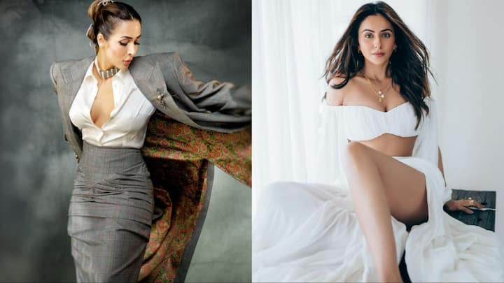 Malaika-Rakul latest photos: मलाइका अरोड़ ने बॉस लेडी लुक में कैमरे के लिए सिजलिंग पोज दिए. तो एक्ट्रेस रकुल प्रीत सिंह व्हाइट ड्रेस में अप्सरा सी खूबसूरत दिखीं. देखिए इनकी लेटेस्ट तस्वीरें....