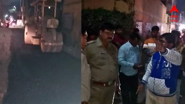 Malda news Complaints of building roads in the dark with low-quality materials local protests Malda News: 'নিম্নমানের সামগ্রী' দিয়ে রাতের অন্ধকারে রাস্তা বানানোর অভিযোগ, তুমুল বিক্ষোভ স্থানীয়দের