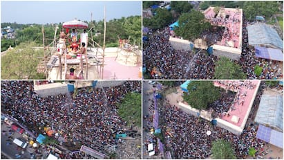 Villupuram news Marakkanam Bhumiswaran temple kumbhabhishekam festival 1000ம் ஆண்டு பழமை வாய்ந்த பூமீஸ்வரர் கோயில் குடமுழுக்கு விழா ஆயிரக்கணக்கான பக்தர்கள் சாமி தரிசனம்