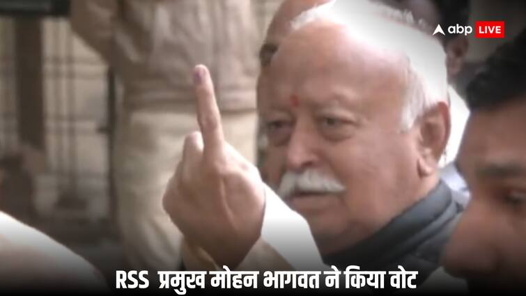Maharashtra Assembly Election 2024: RSS प्रमुख मोहन भागवत ने नागपुर में वोट डालते ही पहले दिखाई स्याही वाली उंगली और दिया ये बड़ा बयान Maharashtra Assembly Election 2024 RSS chief Mohan Bhagwat casting his vote at a polling booth in Nagpur Maharashtra Assembly Election 2024: RSS प्रमुख मोहन भागवत ने नागपुर में वोट डालते ही पहले दिखाई स्याही वाली उंगली और दिया ये बड़ा बयान