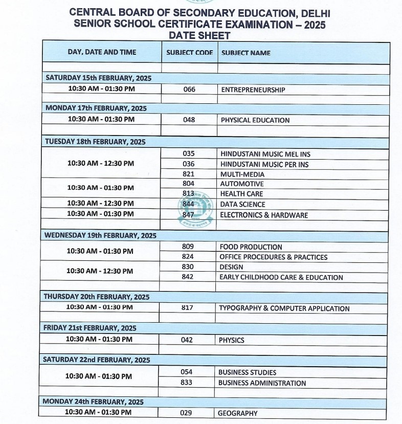 CBSE Releases Date Sheet For Class X and XII, Exams To Begin From Feb 15. Check Full Schedule Here