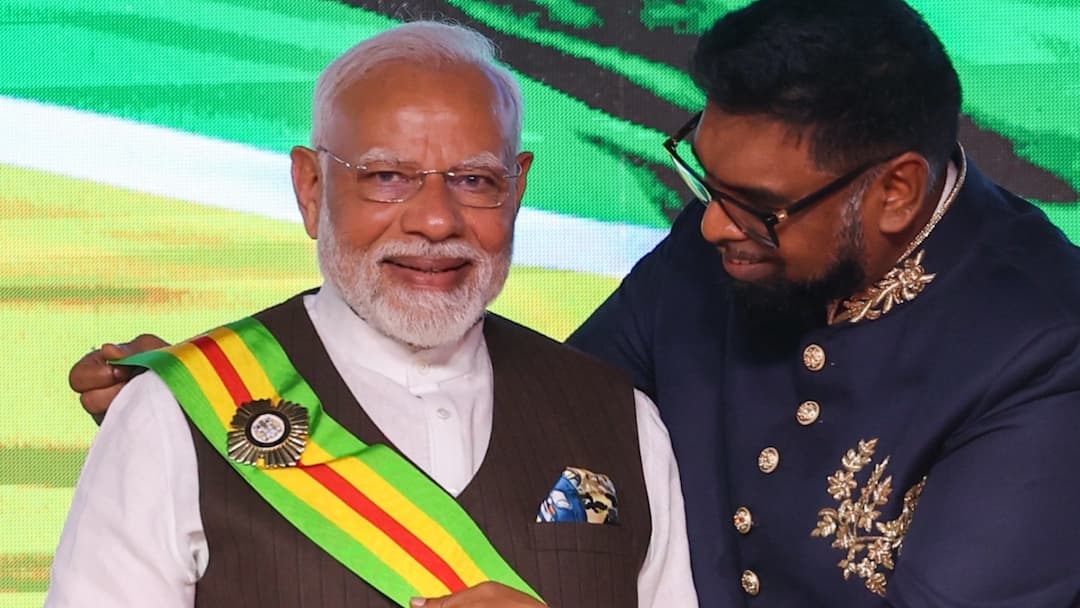 Guyana Confers On PM Modi Its Highest Honour 'The Order of Excellence' PM Modi Conferred With The Order of Excellence Guyana's Highest Honour Guyana Confers On PM Modi Its Highest Honour 'The Order of Excellence'