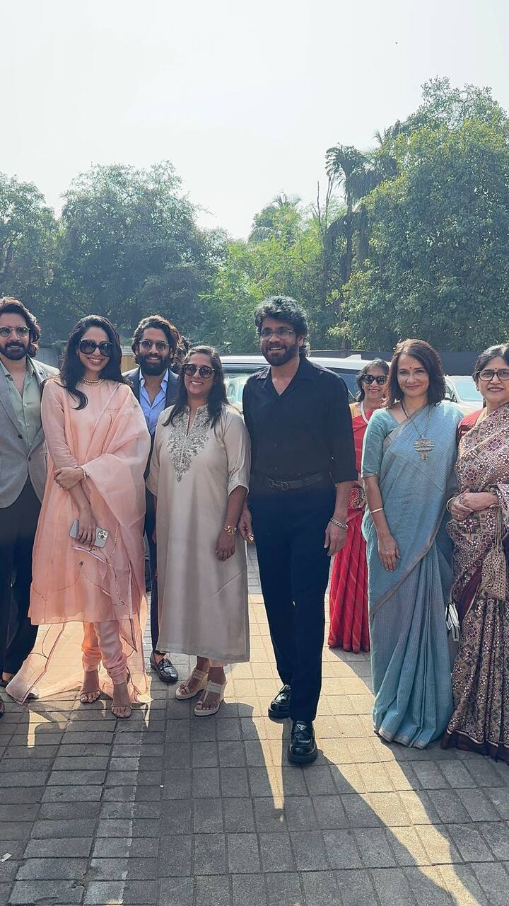 The duo attended the event alongside Chaitanya’s parents, veteran actors Nagarjuna and Amala Akkineni. (Image: Manav Manglani)