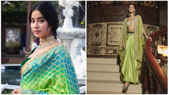 Add a touch of Bollywood glamour to your mehendi celebration with these stunning green outfits, inspired by your favorite actresses, blending tradition with modern elegance.