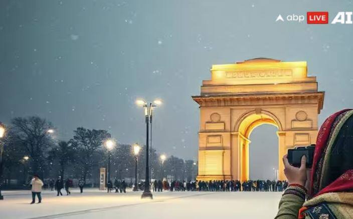 ਦਿੱਲੀ 'ਚ ਵਧਦੇ ਪ੍ਰਦੂਸ਼ਣ ਦੇ ਵਿਚਕਾਰ ਅਸੀਂ ਤੁਹਾਡੇ ਲਈ ਕੁਝ ਤਸਵੀਰਾਂ ਲੈ ਕੇ ਆਏ ਹਾਂ। AI ਨਾਲ ਬਣੀਆਂ ਇਹ ਤਸਵੀਰਾਂ ਦਿੱਲੀ 'ਚ ਬਰਫਬਾਰੀ ਨੂੰ ਦਰਸਾਉਂਦੀਆਂ ਹਨ। ਤੁਸੀਂ ਦੇਖ ਸਕਦੇ ਹੋ। ਮਸ਼ਹੂਰ ਸੈਰ-ਸਪਾਟਾ ਸਥਾਨ ਇੰਡੀਆ ਗੇਟ 'ਤੇ ਬਰਫਬਾਰੀ ਹੋਣ 'ਤੇ ਇਹ ਕਿੰਨਾ ਵਧੀਆ ਨਜ਼ਾਰਾ ਹੋਵੇਗਾ।
