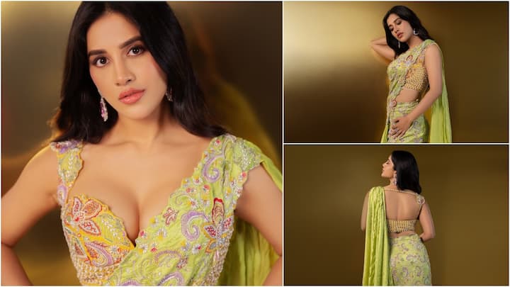 Nabha Natesh Latest Photos : నభా నటేష్ హాఫీ శారీలో హాట్ ఫోటోషూట్ చేసింది. డిజైనర్ బ్లౌజ్​లో స్టైలిష్​గా ఫోజులిచ్చి.. క్యూట్​గా నవ్వేస్తోంది.