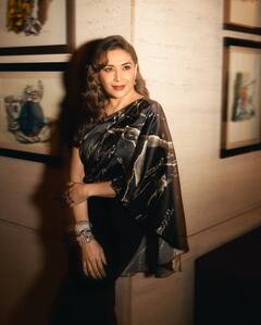 Madhuri Dixit: The Evergreen Queen Of Elegance In A Black Saree; See Pics