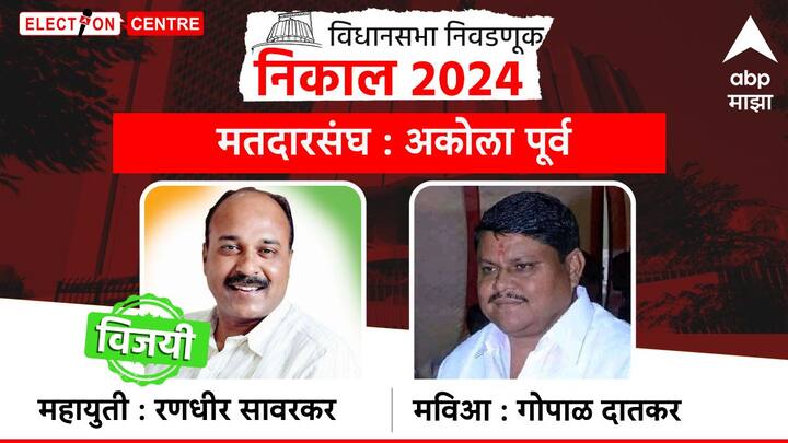 अकोला पूर्व मतदारसंघ - विजयी उमेदवार - रणधीर सावरकर (महायुती)