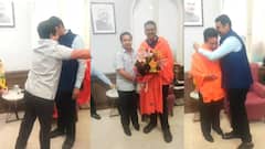 Nitesh Rane: भगवी शाल घालून फडणवीसांचा सत्कार; उपमुख्यमंत्र्याच्या कृतीने लाजले आमदार नितेश राणे