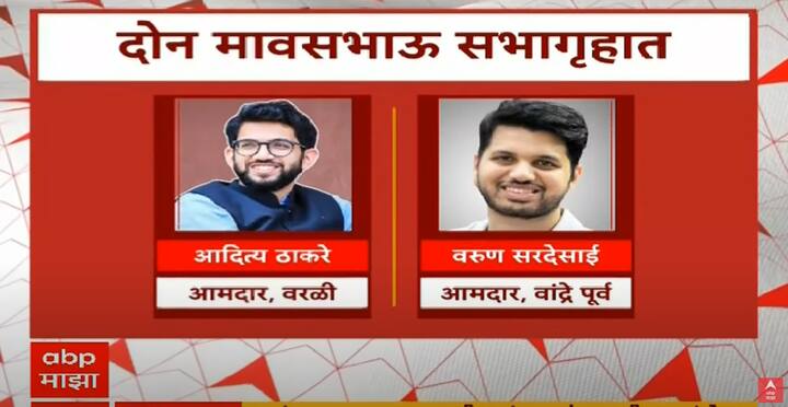आदित्य ठाकरे वरळीतून तर वरुण सरदेसाई हे वांद्रे पूर्वमधून विजयी होत दोन सख्खे मावसभाऊ विधानसभेवर निवडून गेले आहेत.