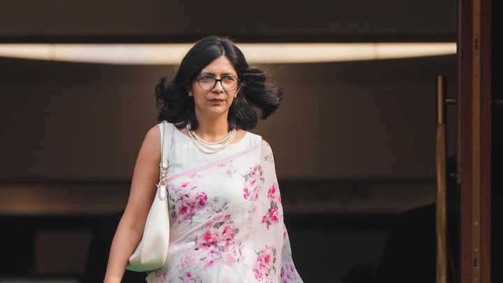 Rajya Sabha MP Swati Maliwal on the first day of the Winter session of Parliament. (Photo: PTI)