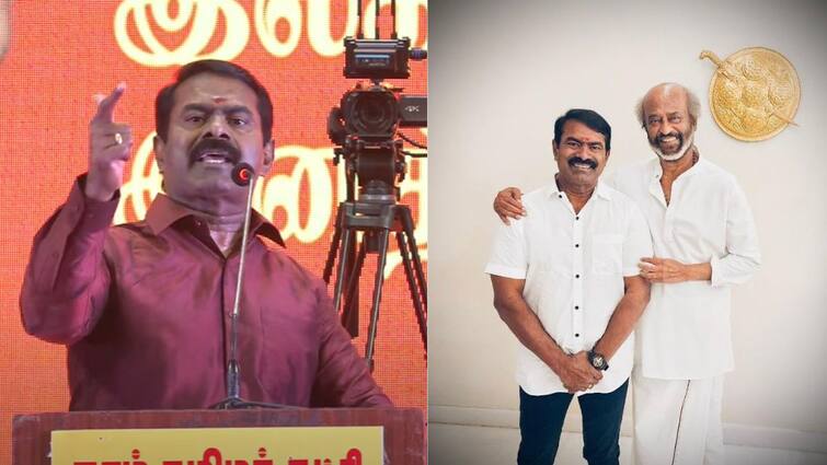 NTK Chief Seeman Criticizes DMK in Fiery Speech Following Meeting with Rajinikanth Seeman : “ரஜினியை சந்தித்த நான் சங்கி என்றால் நீங்க என்ன சொங்கியா?” சீமான் ஆவேசம்..!