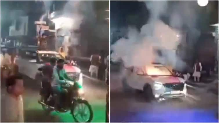 Man's Firecracker Stunt Atop Car Goes Horribly Wrong As Vehicle Goes Up In Flames In Few Seconds — WATCH