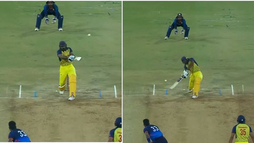 Vijay Shankar Watch Video : அடி மேல் அடி.. சிக்கிய பாண்டியா! நொறுக்கி தள்ளிய விஜய் சங்கர் Vijay shankar smashes Hardik Pandya three sixes syed mushtaq ali trophy Tamilnadu vs Baroda Vijay Shankar Watch Video : அடி மேல் அடி.. சிக்கிய பாண்டியா! நொறுக்கி தள்ளிய விஜய் சங்கர்