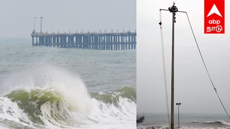 Fengal Cyclone Storm warning pole number 3 raised puducherry திமிறி எழும் கடல்; 3ம் எண் புயல் எச்சரிக்கை கூண்டு ஏற்றம் ... என்ன நடக்க போகிறது ?